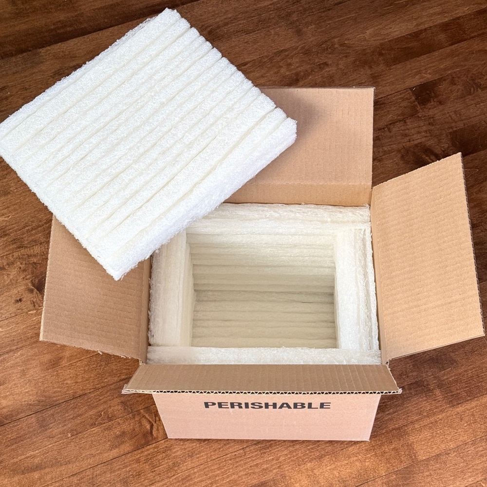 Starch Foam Insulated Cooler 9x9x7 Interior Ready Ship Box Container Compostable